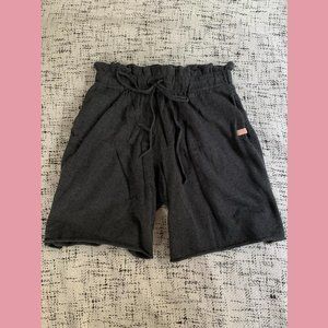 Lunya high-waisted sleep shorts in charcoal grey, size XS